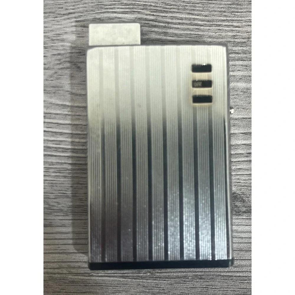 Vintage Ronson Varaflame Lighter West Germany Silver Vertical Lines (b6)